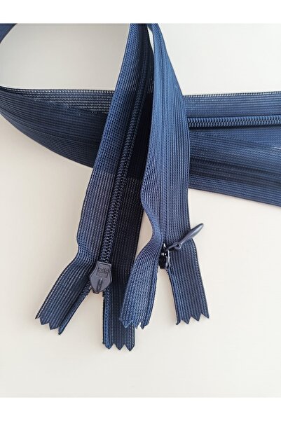 fabricorg 45 cm 2 Hidden Zippers (Dark Blue)