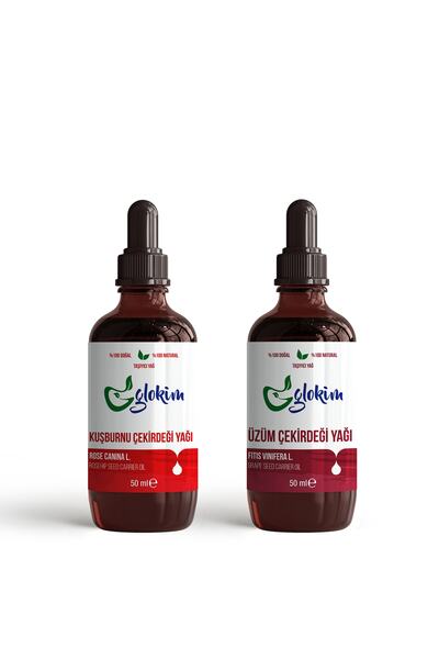 GLOKİM Rosehip Seed Oil 50 ml - Grape Seed Oil 50 ml Skin Care Set