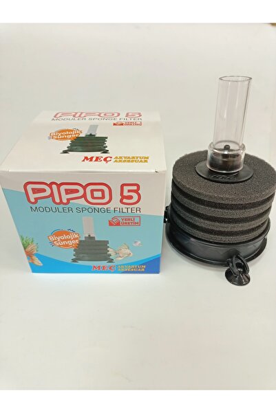Meç Pipe 5 Aquarium Production Pipe Filter with Biological Sponge 7x9 Cm
