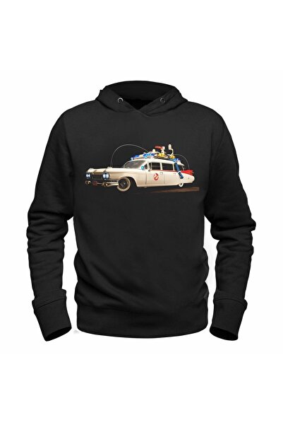 Alfa Tshirt سويت شيرت بقلنسوة أسود للجنسين من Ghostbusters Ghostbusters