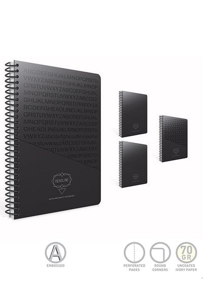 Gıpta Headline Spiral Paperback Notebook (a4)-80 Sheets (Checkered)