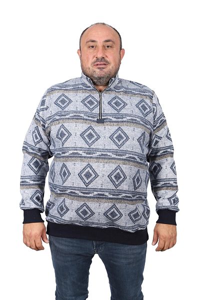 Starbattal Φούτερ Lumberjack Polo Collar με φερμουάρ 22220-σκούρο μπλε