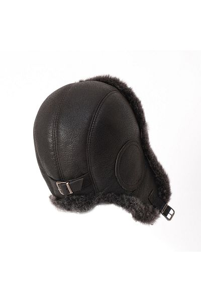 Mumcu's Leather Men's Genuine Leather Furry Winter Aviator Pilot Hat