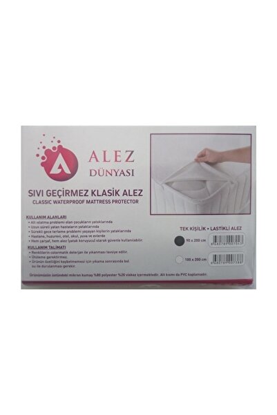 elif aksesuar 90 200 Alez Alez Dünyası 90x200 Cm Sıvı Geçirmez Lastikli Tek K...