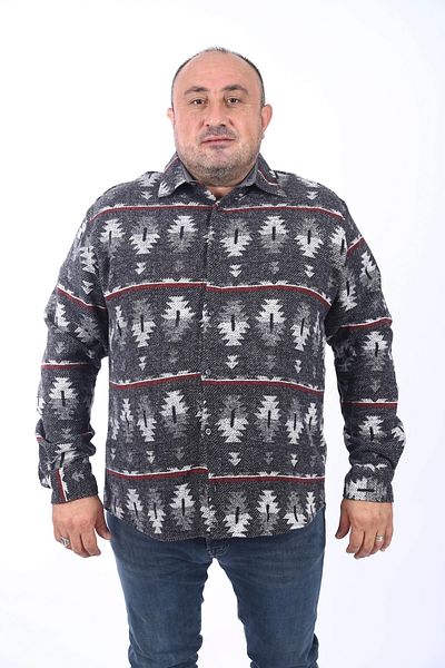 Starbattal Πουκάμισο ξυλοκόπο Mc Three Rug Print 22212-μαύρο