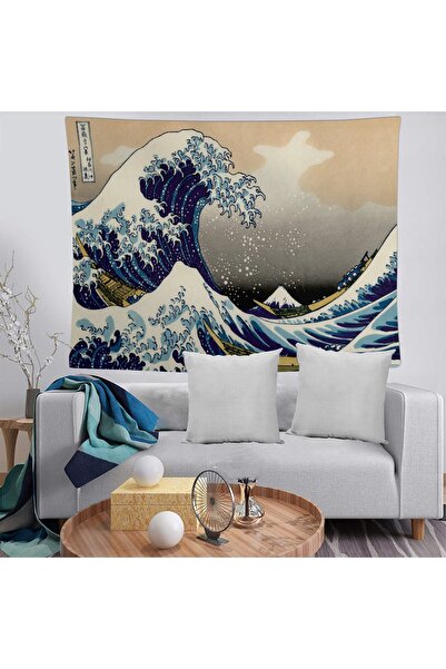 BAMBAŞKA MODA Japonia Kanagawa Waves Lavabil Nu se estompează Nu se pete Husă...