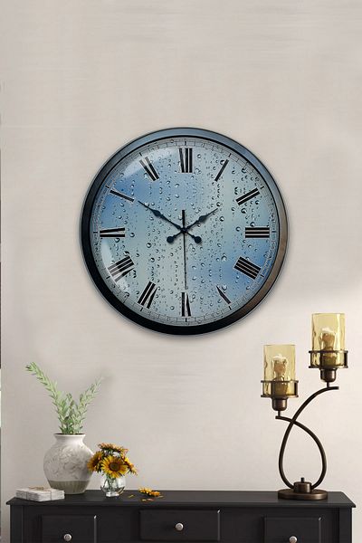 Kasva Concept 40 cm Black Metal Raindrop Wall Clock