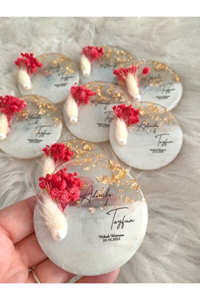 Merkez Hediyelik Epoksi Magnet 25 Adet Söz Nişan Nikah Kına Düğün Hediyelik S...