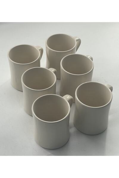 Atahan Pet Ceramic Cream Mug 300 Ml Set of 6
