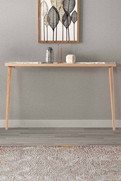 bluecape Bavyera 122x12cm Doğal Ağaç Tek Sıra Traverten Taşlı Adresuar