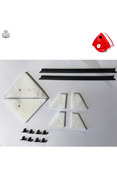 Hansel Üçgen Tip Mıknatıslı Camsil Yedek Keçe Ve Lastik Aksesuarları 1 Takım