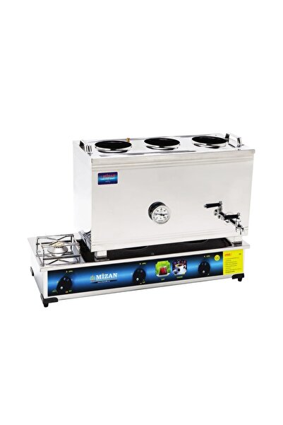 Mizan 60 Lık Doğalgazlı 40 Litre 3 Demlikli Çay Kazanı - Çay Ocağı