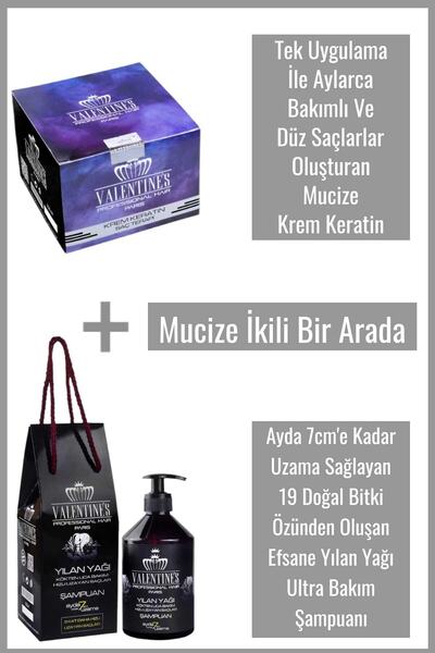VALENTINES PROFESSIONAL Mucize Ikili Bir Arada Krem Keratin Terapi Brezilya F...