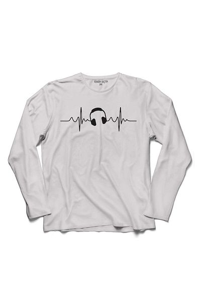 Kendim Seçtim Ανδρικό μπλουζάκι White I Love Musıc Left Switch με στάμπα