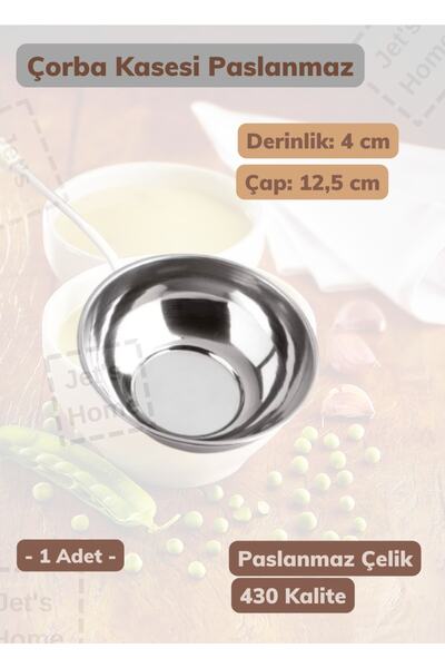 Jet's Home Çelik Çorba Kasesi 12 Cm Paslanmaz Çelik Kase