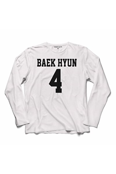 Kendim Seçtim Exo Baekhyun 4 Baek Hyun logo majica dugih rukava