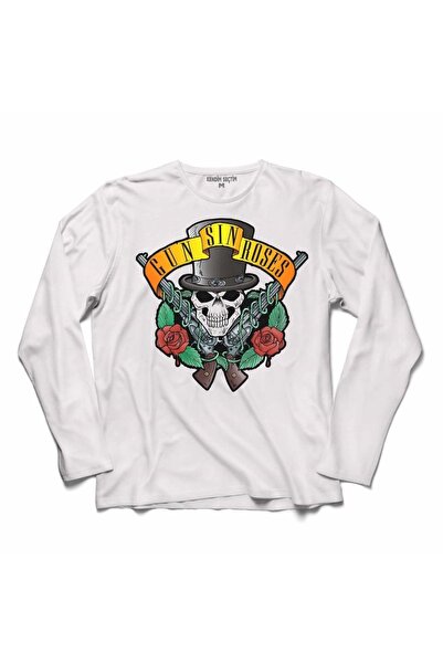 Kendim Seçtim Guns N And Roses Gun Rose And Blood Gun Pistol 2 Majica sa dugi...