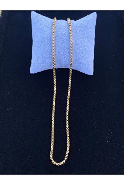 MEKKANMODA Erkek Örme Zincir Altın Renk Çelik Kolye