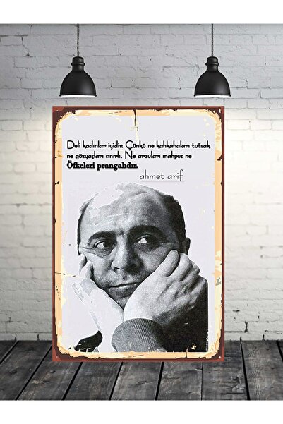 TAKIFİX Ahmet Arif Deli Kadınlar İyidir 20x30 Cm Retro Ahşap Tablo