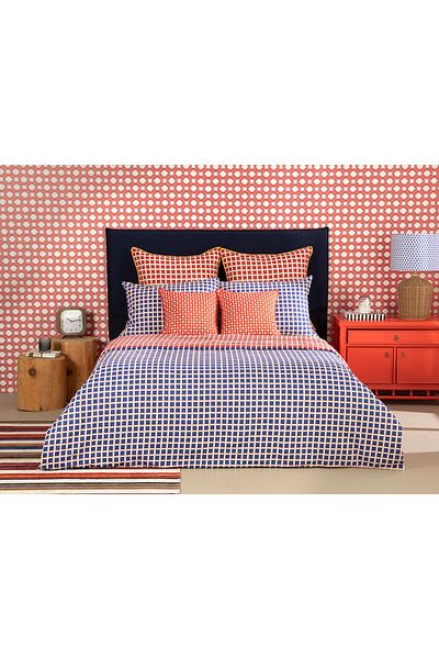 English Home Direct Message Tesselation Cotton Double Duvet Cover Set 200x220 cm Orange