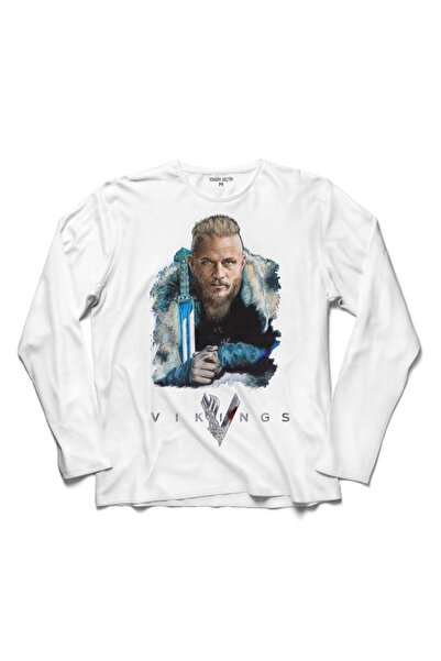 Kendim Seçtim Vikings Ragnar Lothbrok logo, majica sa lebkom i rukavima