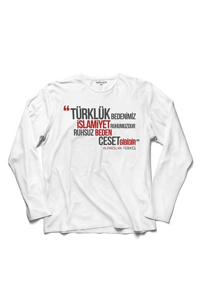 Kendim Seçtim Turcitatea este corpul nostru, islamul este spiritul nostru, tricou idealist cu mânecă lungă