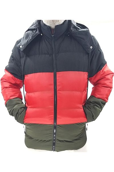 Settimo Red Hooded Puffer Jacket