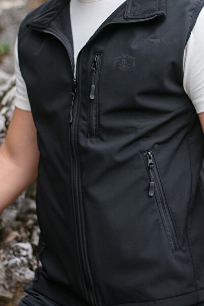 Huğlu Softshell Yelek Fermuarlı Cepli Mevsimlik