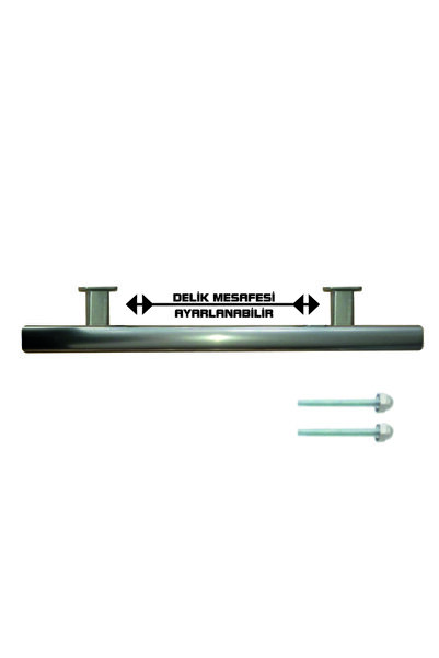 Genel Markalar 60 Cm Delik Mesafesi Ayarlanabilir Çelik Kapı Çekme Kolu - Gümüş