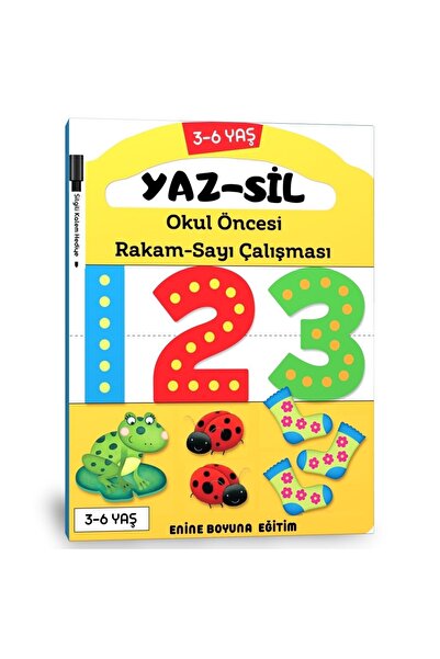 Enine Boyuna Eğitim Okul Öncesi Rakam Sayı Çalışması Yaz-Sil Kitabı - Enine B...