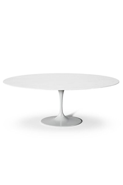 Evka Tulip Beyaz Geniş Masa Beyaz Lake, Yemek Masası, Mutfak Masası