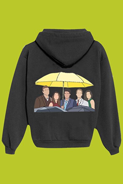 IvırZıvır Unisex Μαύρο Φούτερ με στάμπα στην πλάτη  "How I Met Your Mother "