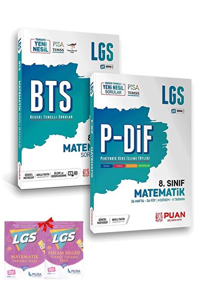Puan Yayınları 8.sınıf Lgs Matematik P-dif Konu Anlatımlı Ve Bts Soru Bankası...