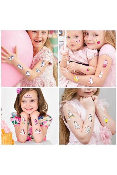 Bluoksweet 10 Yaprak Unicorn-4 Sevimli Çocuk Geçici Dövme