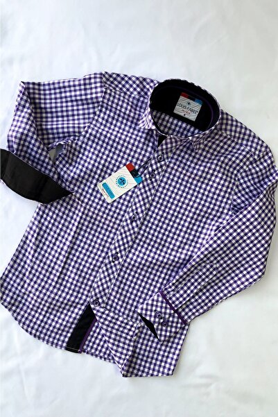 Louis Kids Checkered Long Sleeve Boy's Shirt