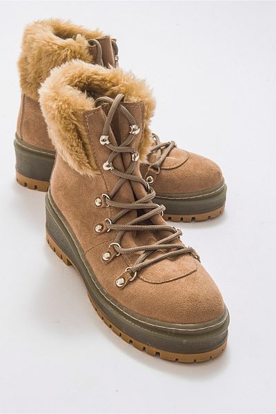 LuviShoes Γυναικείες μπότες 4010 Beige Suede