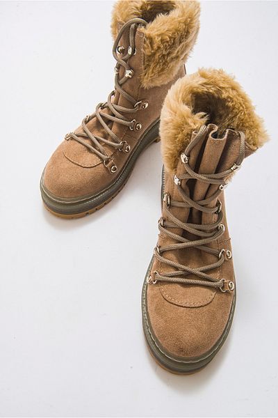 LuviShoes Γυναικείες μπότες 4010 Beige Suede