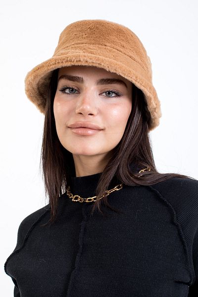 LadyColor Rabbit Feather Plush Bucket Bucket Fashion Women's Winter Hat