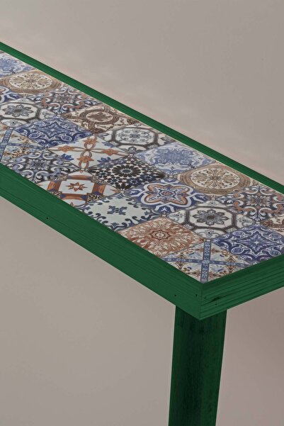 bluecape Esperanza 92x20cm Doğal Masif Ayaklı Yeşil Dresuar