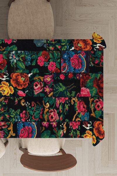 Viva Home Față de masă din catifea din pene de păsări, lavabilă, rezistentă l...