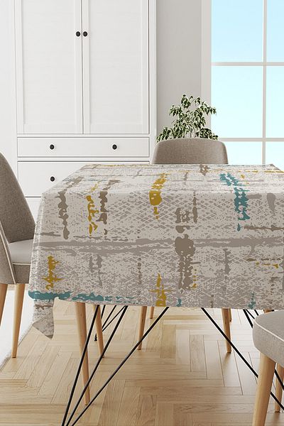 Viva Home Premium Washable Stain Resistant Thai Feather Velvet Fabric Vintage Tablecloth Mso411