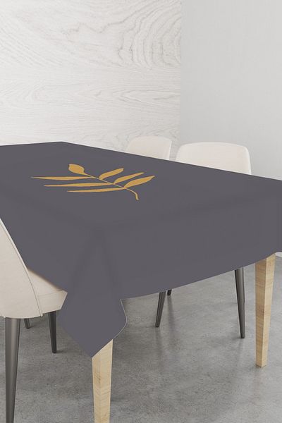 Viva Home Stain Resistant Premium Thai Feather Velvet Washable Fabric Leaf Tablecloth Mso042
