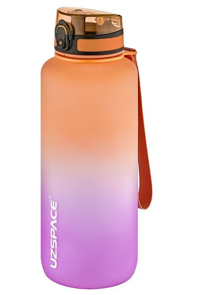 Uzspace 1500ml Sports Water Bottle - Time Marker, Dual Colors Portable Leakproof Beverage Flask