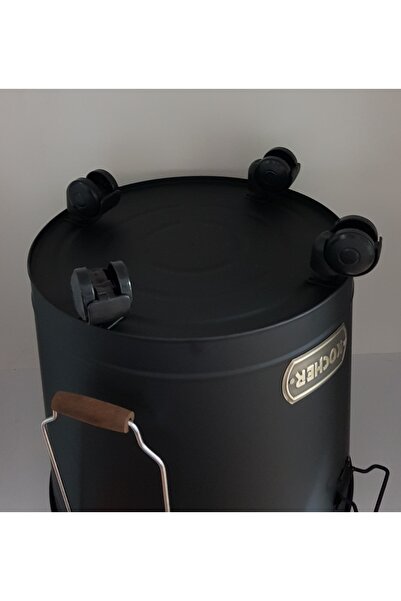 KOCHER Şömine Odun Taşıma Kovası Yuvarlak Tekerlekli 45 Cm