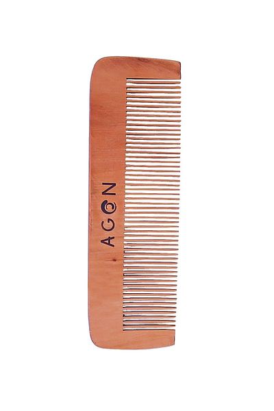 Agon Classic Natural Wooden Comb with Close Teeth