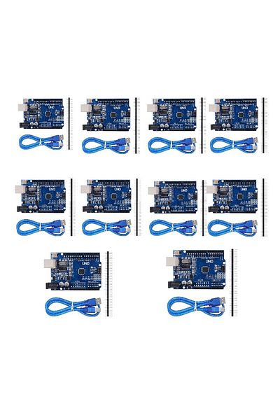 Arduino 10 قطع نسخة Uno R3 - كابل USB هدية - (usb Chip Ch340)