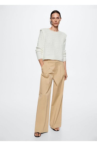MANGO Woman Wattierter Strickpullover