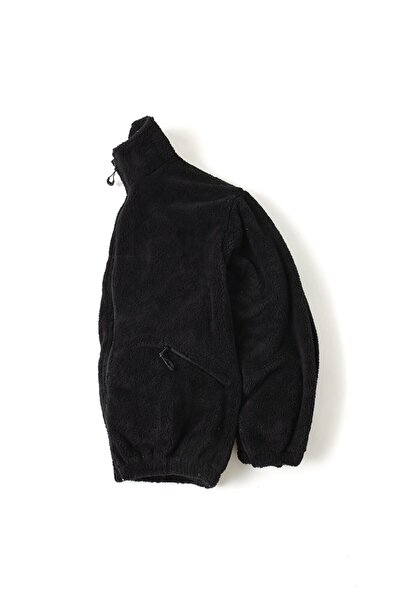 Be Original Ανδρικό βελούδινο φούτερ Oversize Μαύρο Χρώμα Casual Ρούχα με τσέπη με φερμουάρ