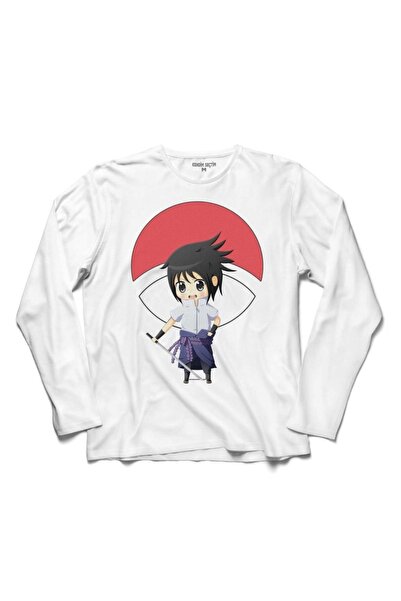 Kendim Seçtim Naruto Sasuke Chibi Učiha Šipuden majica dugih rukava