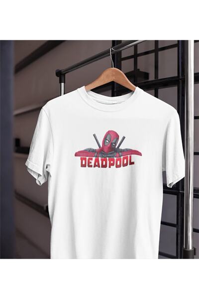 TROVE Tricou unisex, femei, bărbați, Deadpool X-men Marvel, negru, alb, impri...